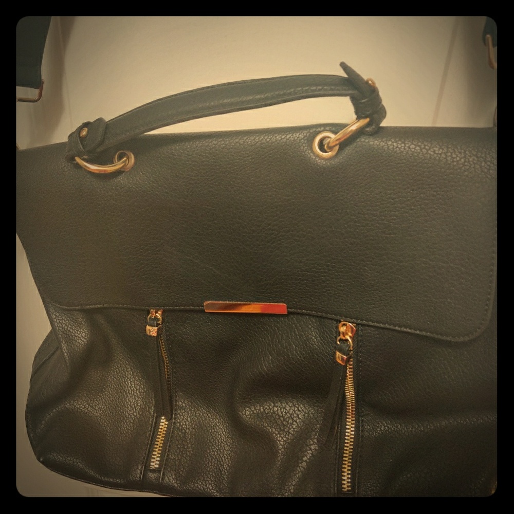 Black satchel bag